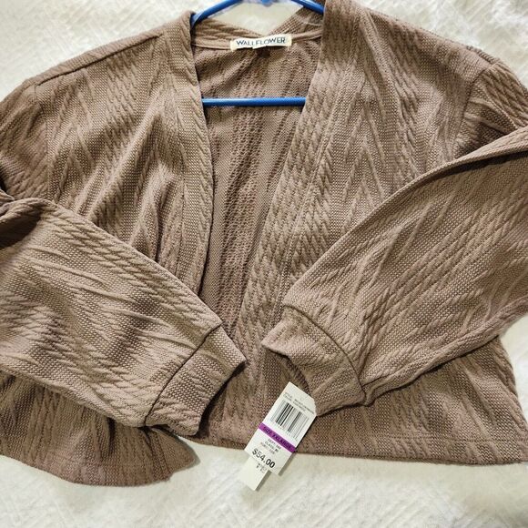 Wallflower Cardigan Women Size XXL Brown Long Sleeve Open  B5 - Picture 4 of 11